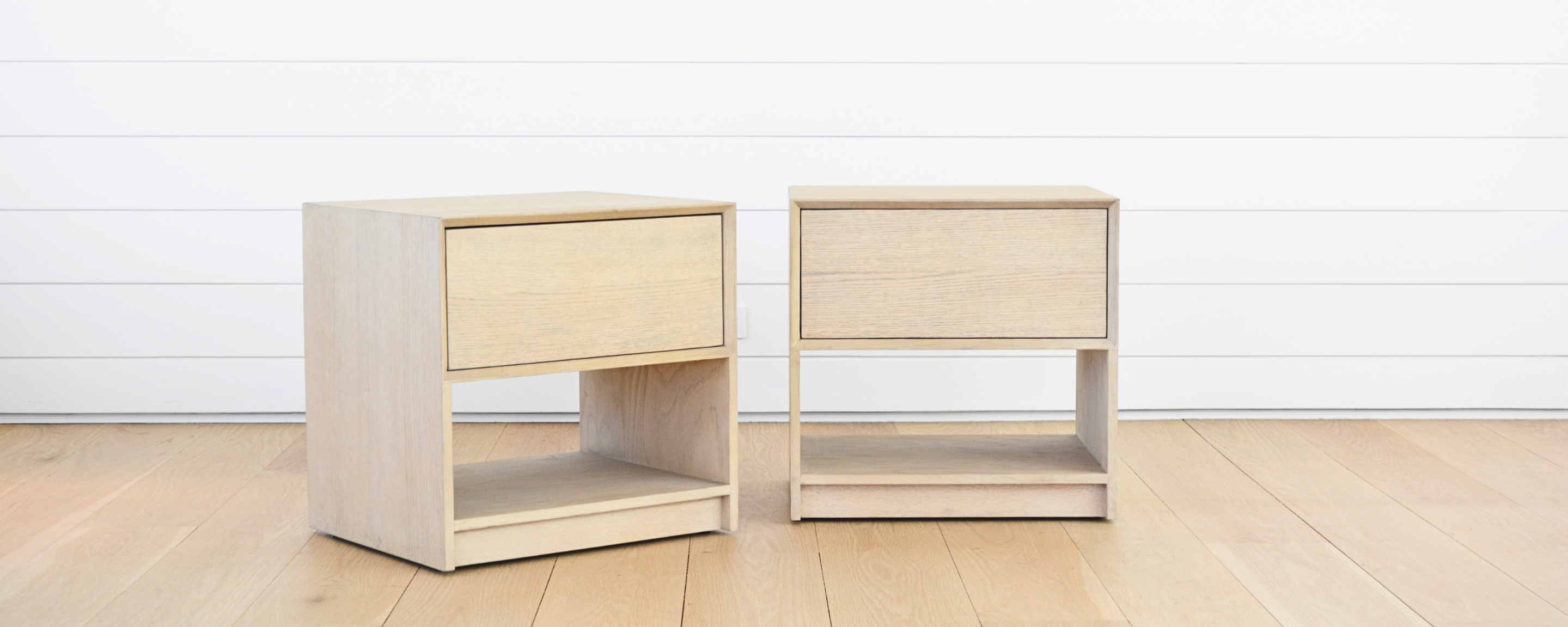 carmel end table - bleached oak