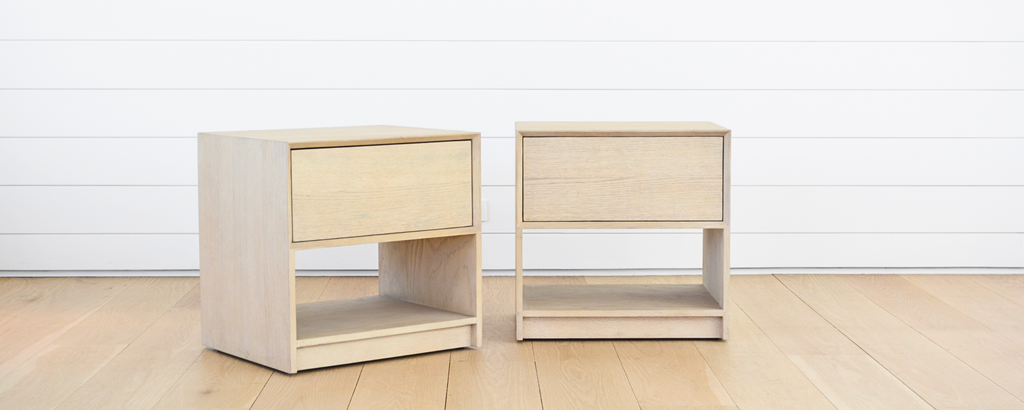 carmel end table - bleached oak