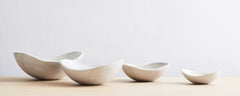 white pearl oval bowl collection