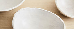 white pearl oval bowl collection