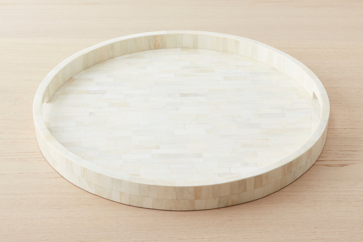 inlaid bone xl round tray