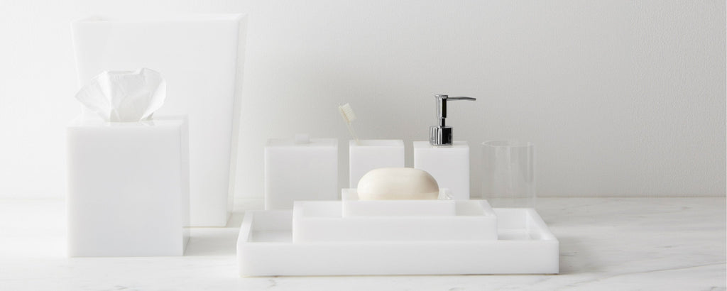 white lucite tumbler