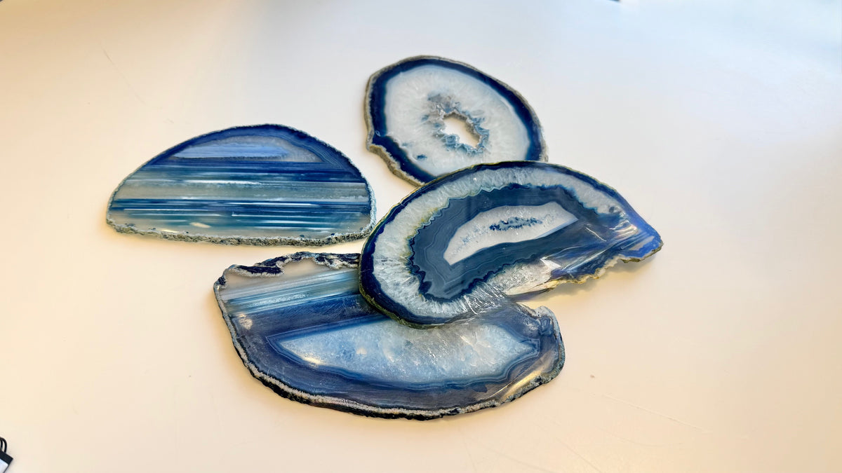 agate thin slice - blue