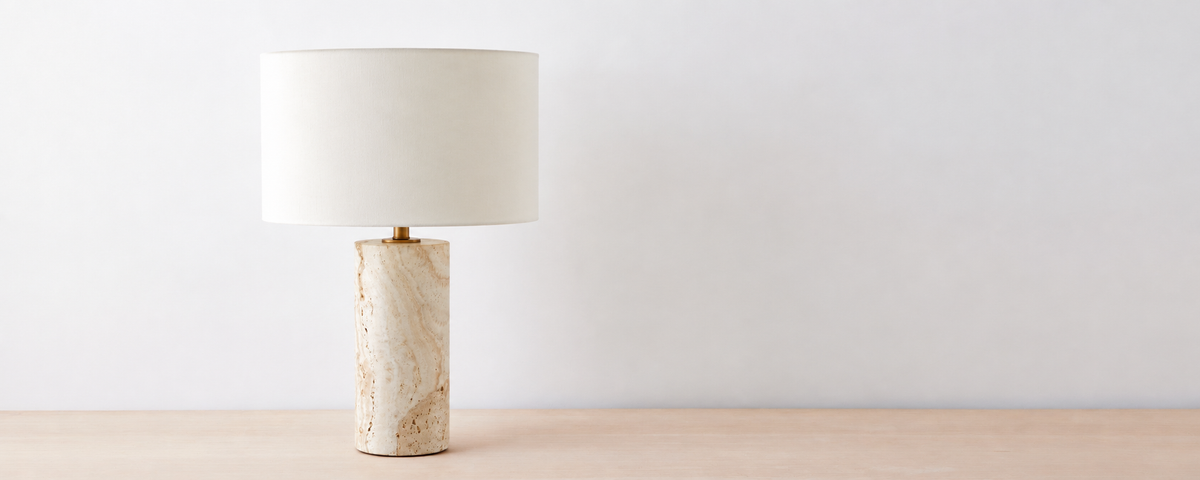 sands point travertine table lamp