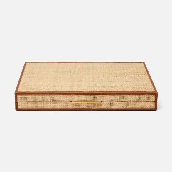 backgammon set natural raffia - large