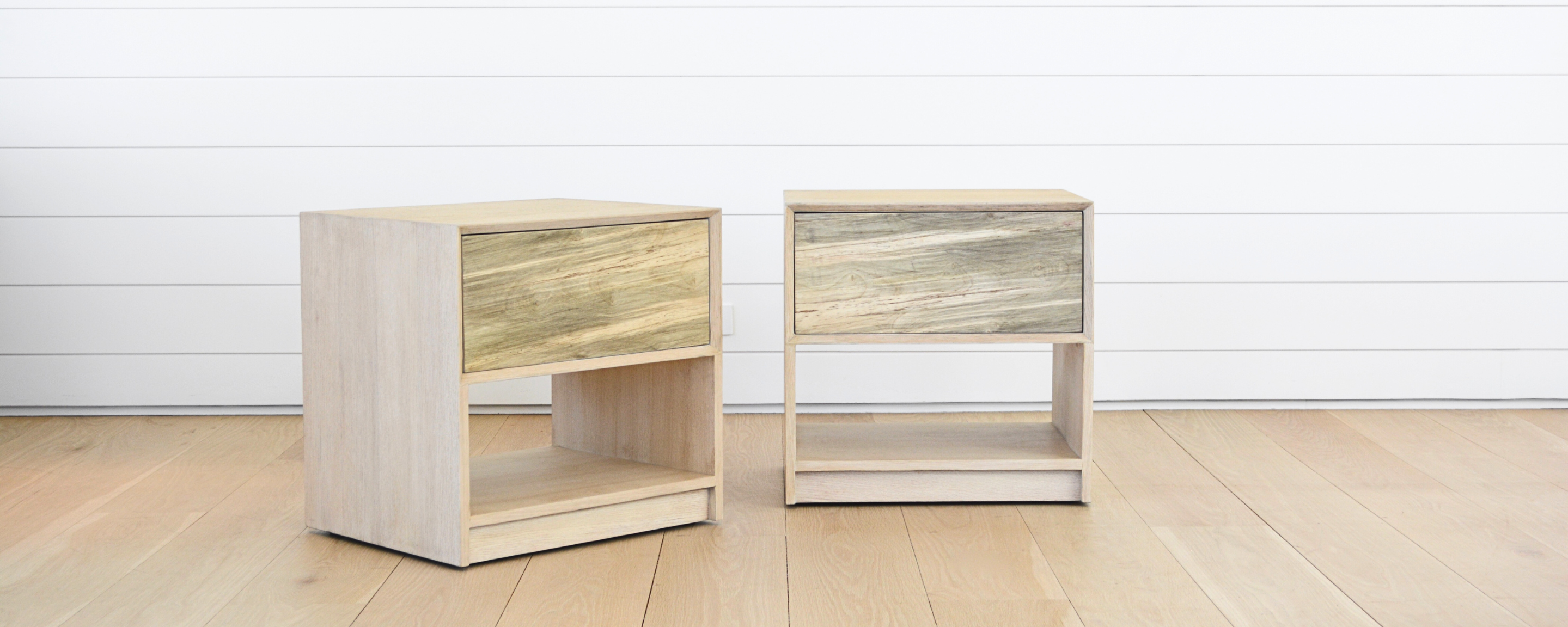 carmel end table - oak and spalted