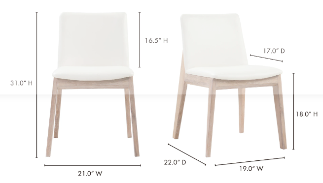 whalebone dining chair, oak and cream