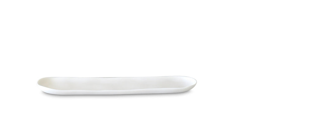 resin baguette dish - white