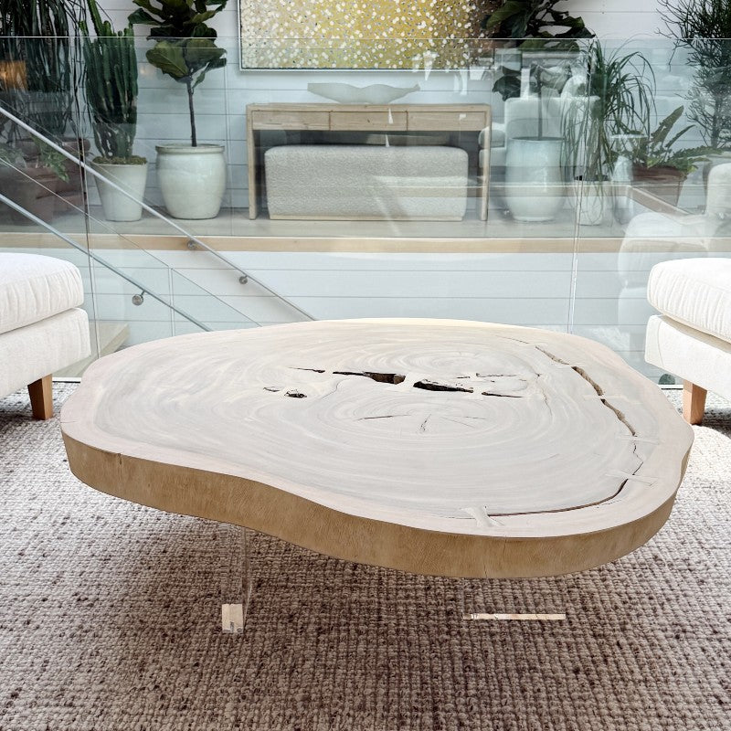 the bal harbour coffee table with lucite legs