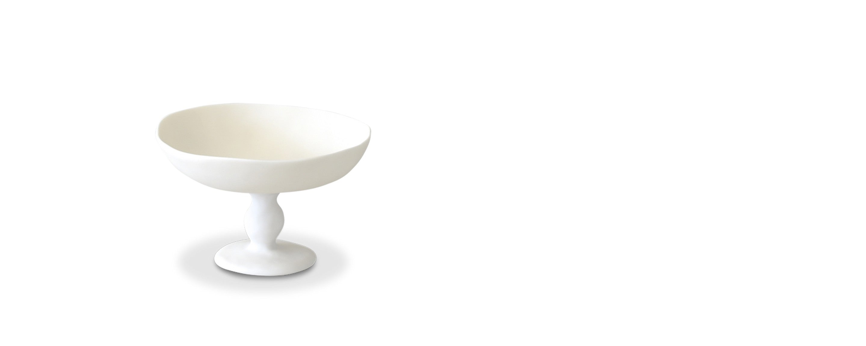 resin pedestal bowl large - fog