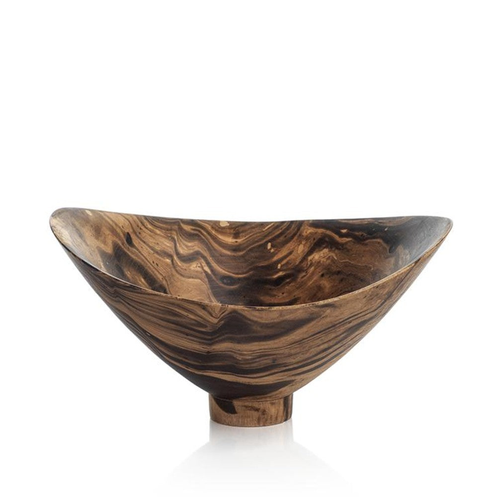mango wood footed bowl