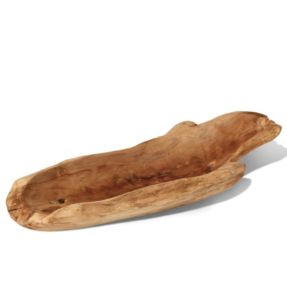 live edge teak wood bowl