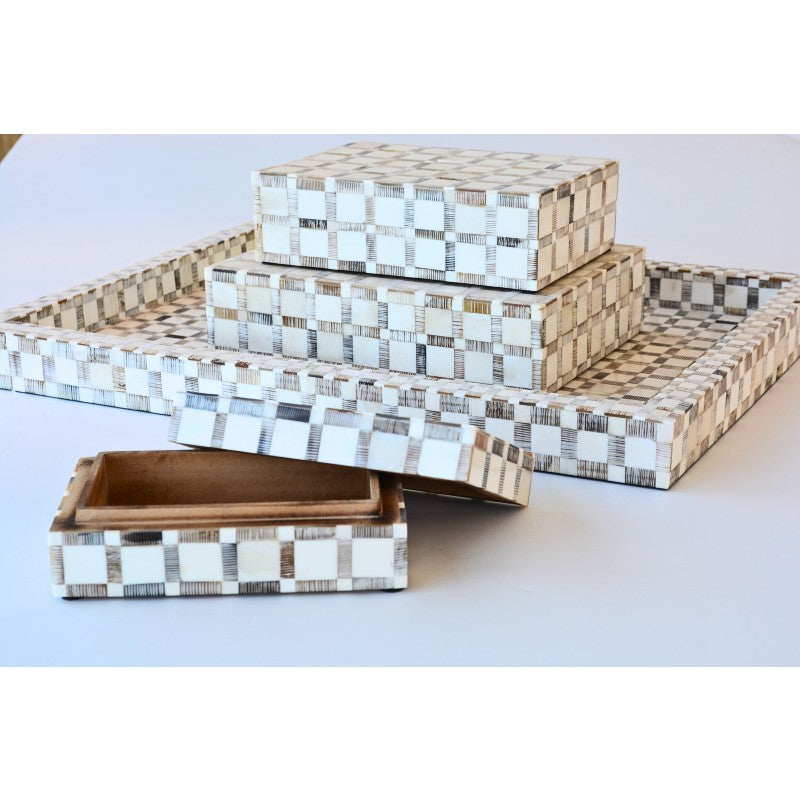 etched bone box and tray collection