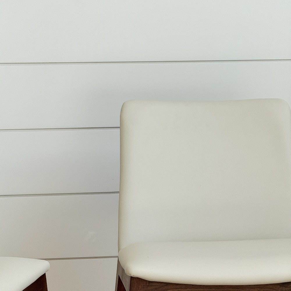whalebone dining chair, walnut and cream
