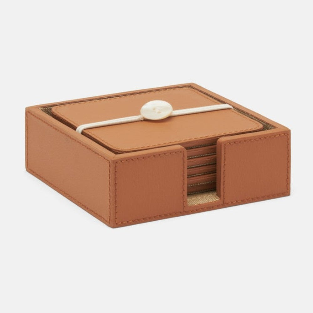 leather box coasters set of 6