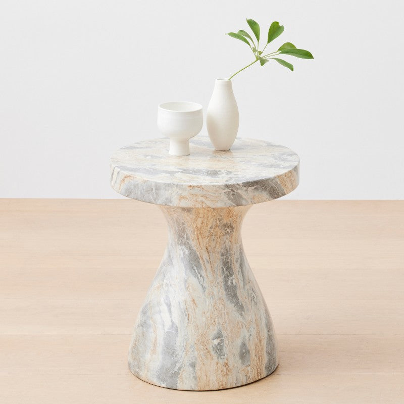 faux marble accent short table