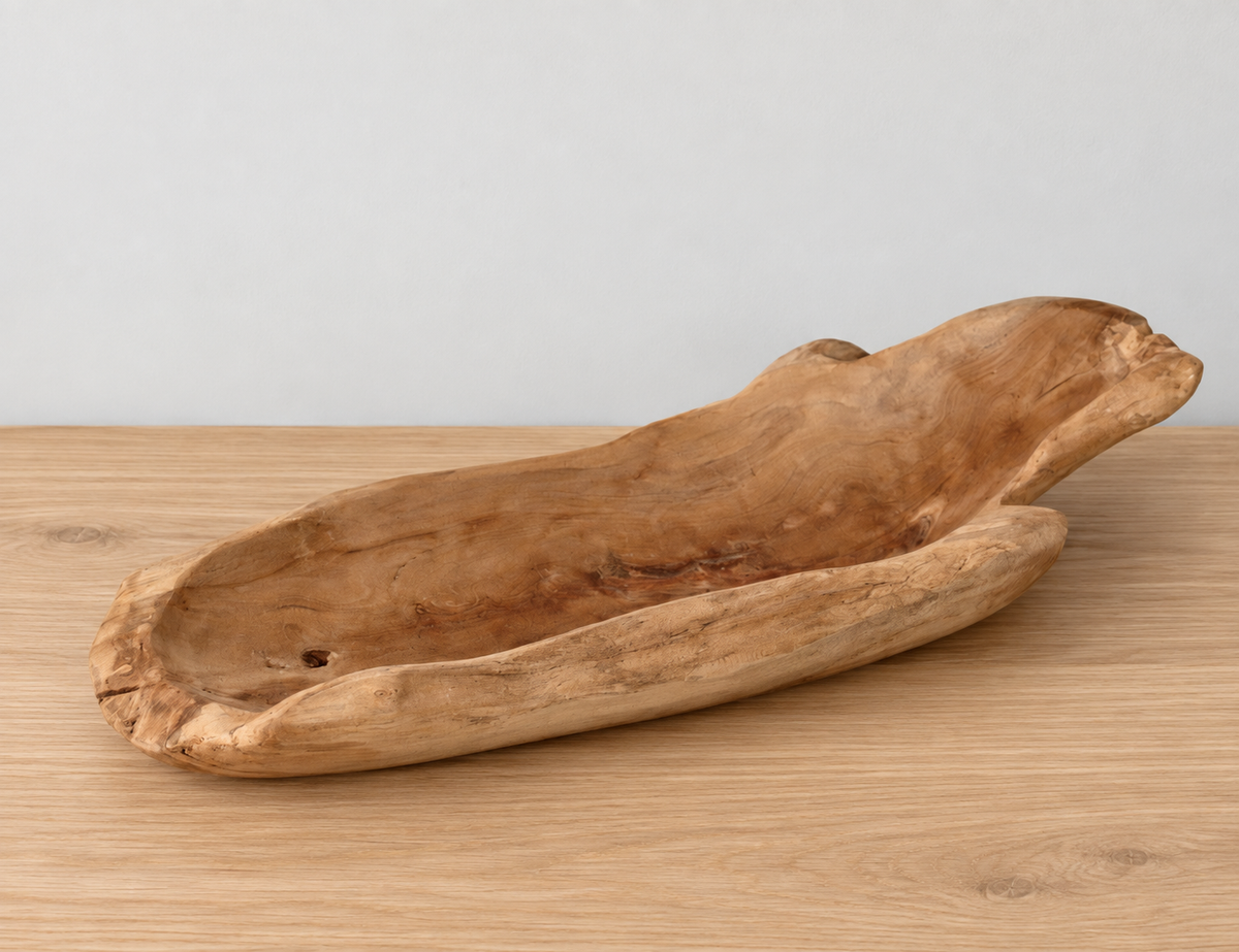 freeform teak tray