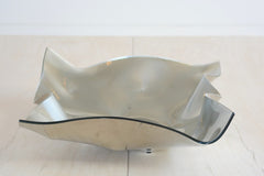 silver glass centerpiece long