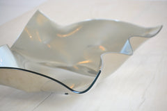 silver glass centerpiece long