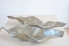 silver glass centerpiece long