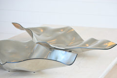 silver glass centerpiece long