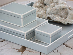 grey lacquer box and tray collection