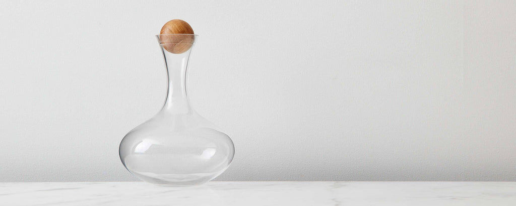 wine carafe with oak stopper