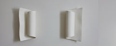 pair of ceramic scroll luminaires