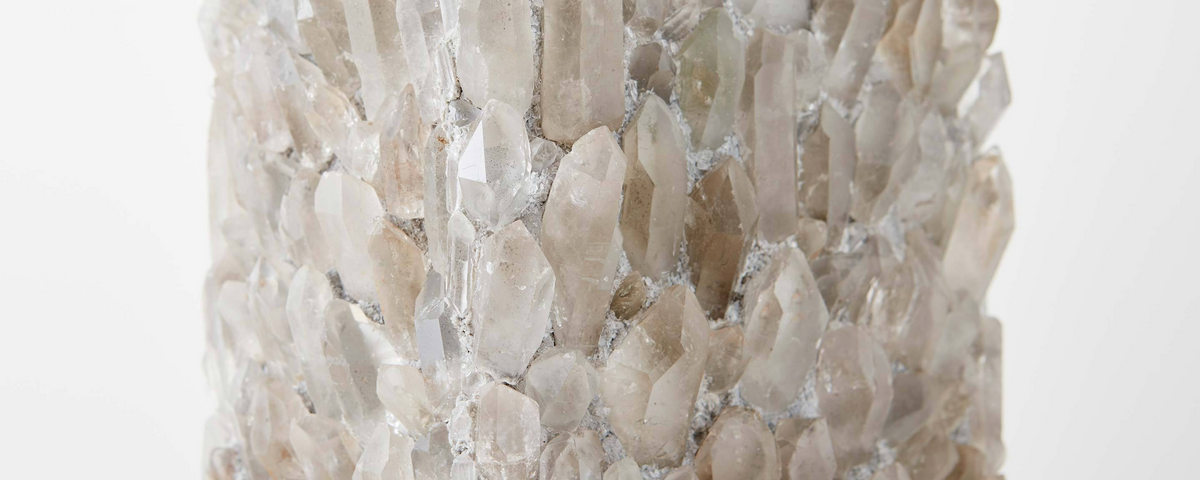 grey quartz crystal table lamp