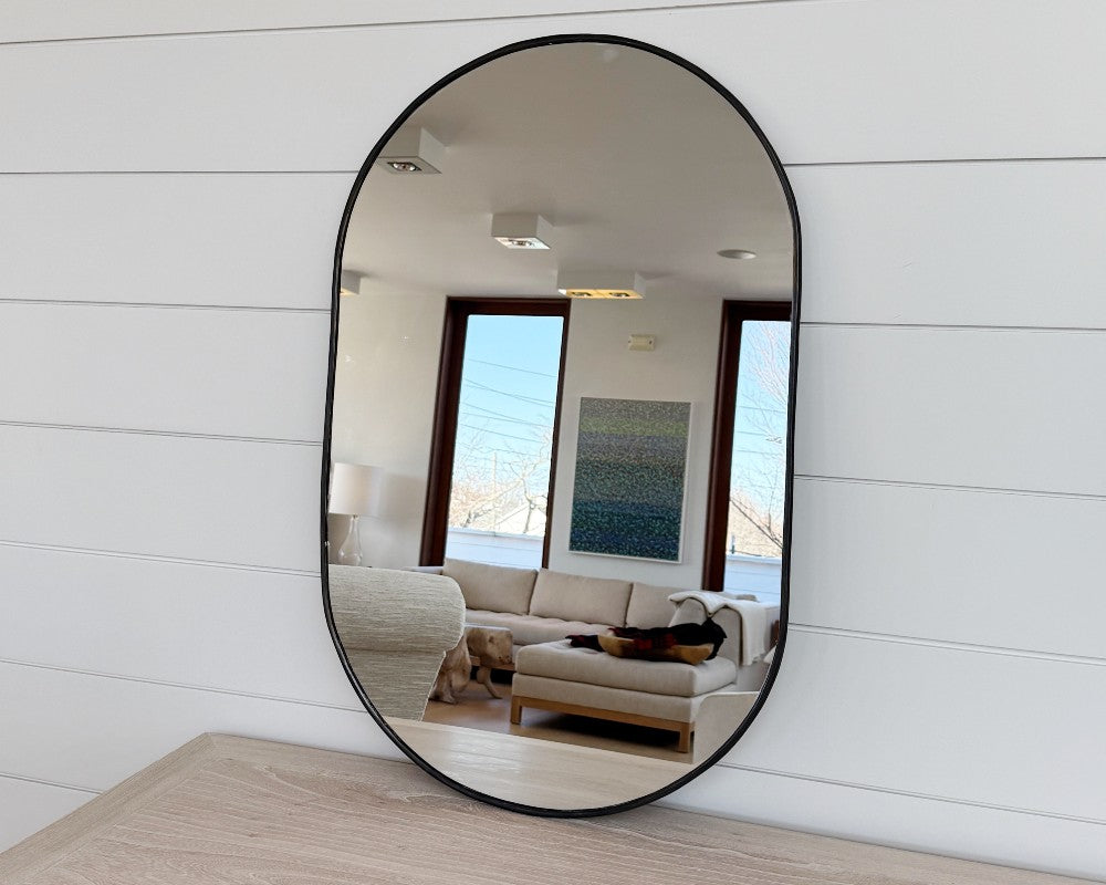 vintage oval mirror