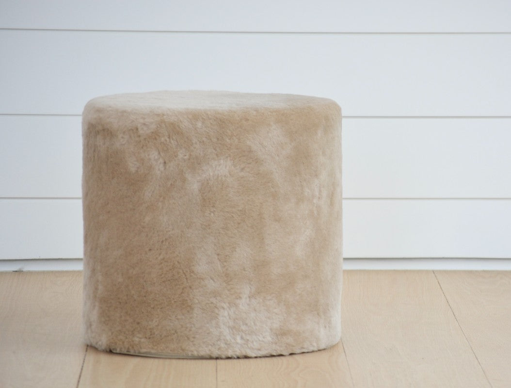 shearling ottoman in nappa