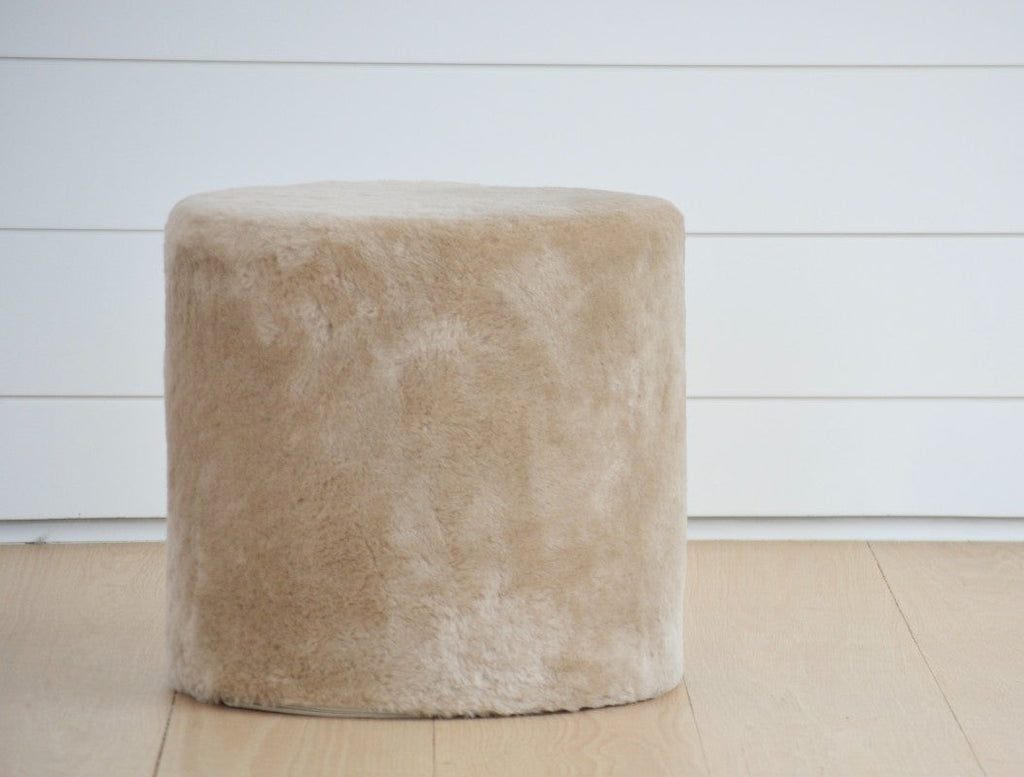 shearling ottoman in nappa
