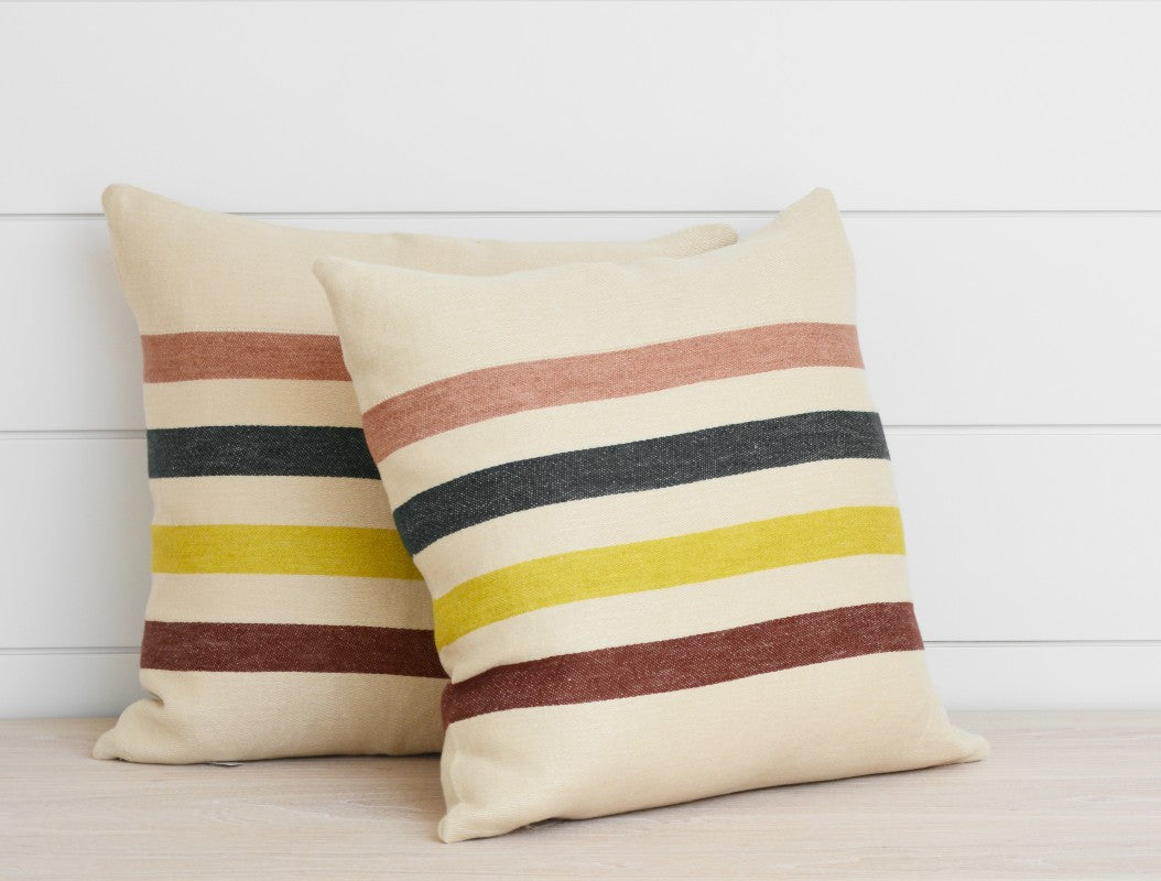 belgian lake stripe pillow