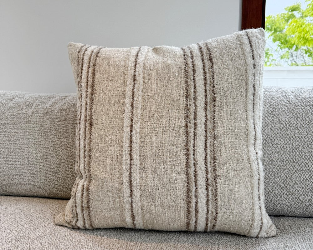 becker natural and cream pillow 23x23