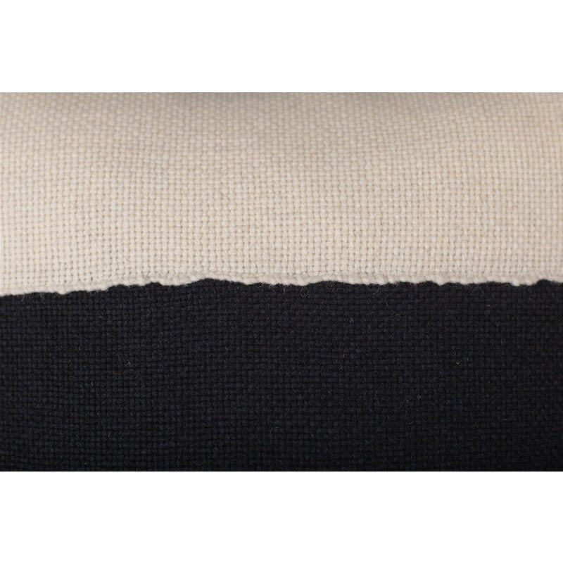 wide stripe black & natural pillow