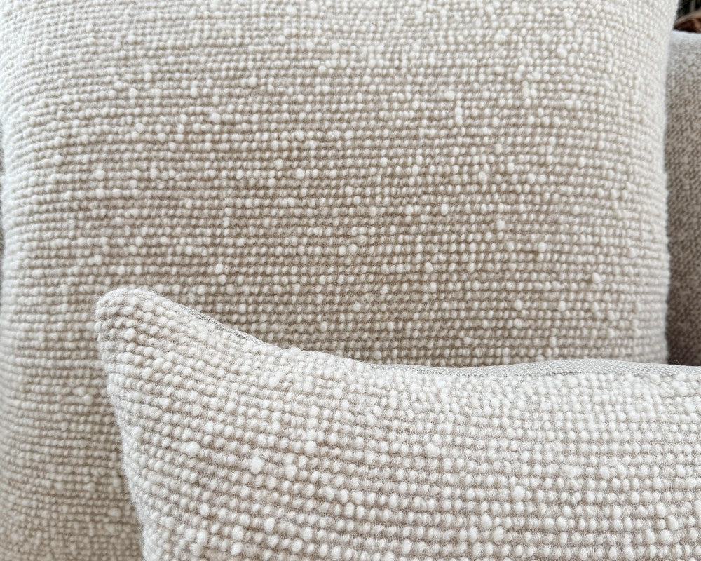 shaggy linen and wool pillow