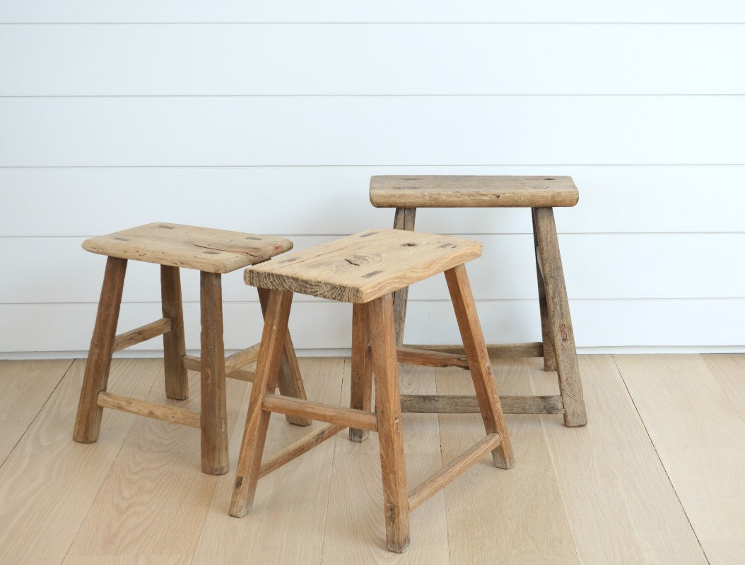 reclaimed elm stool