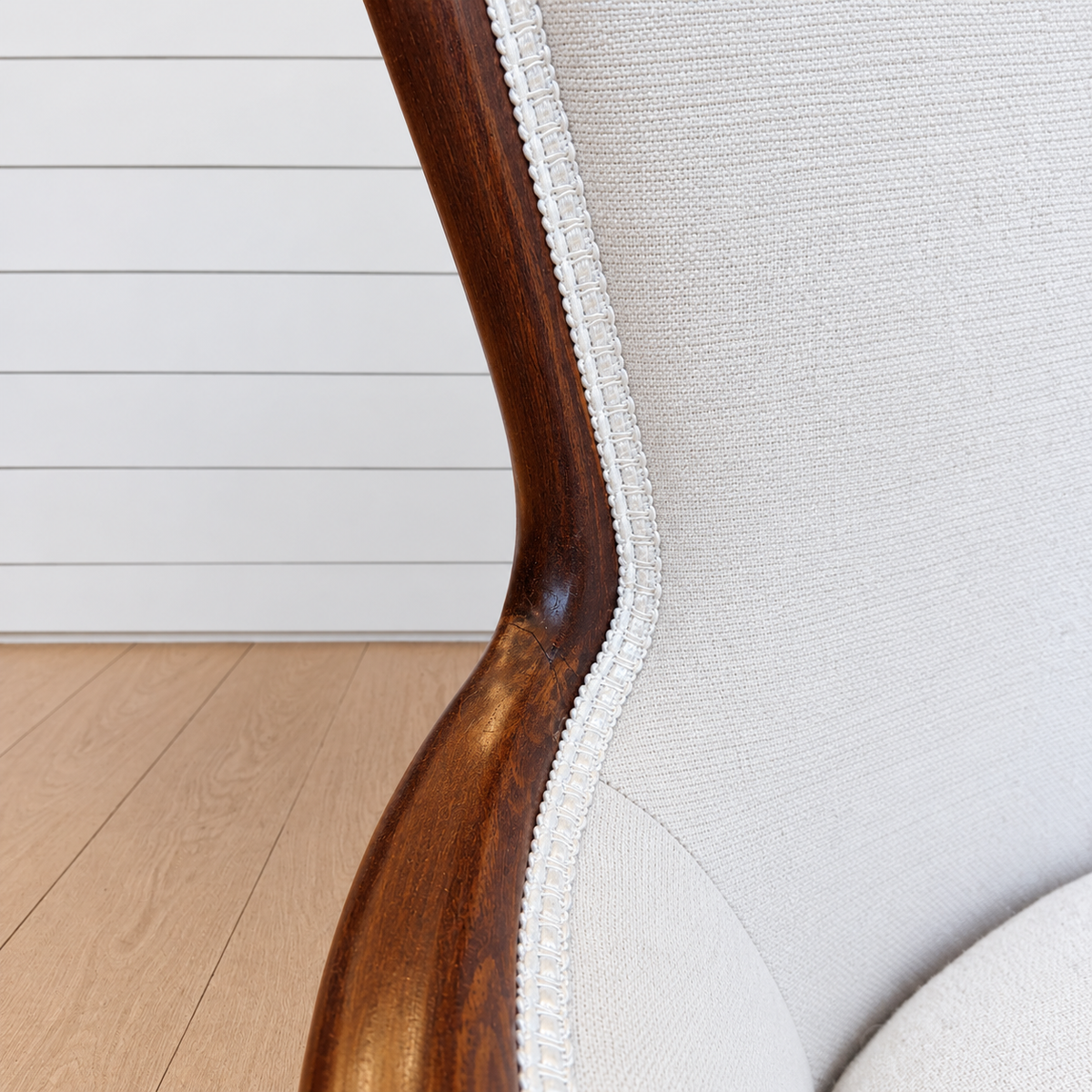 vintage pair of swedish armchairs with walnut frame