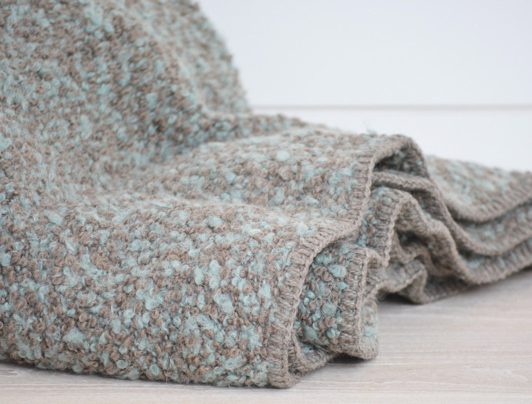 kahlo mink & light blue throw