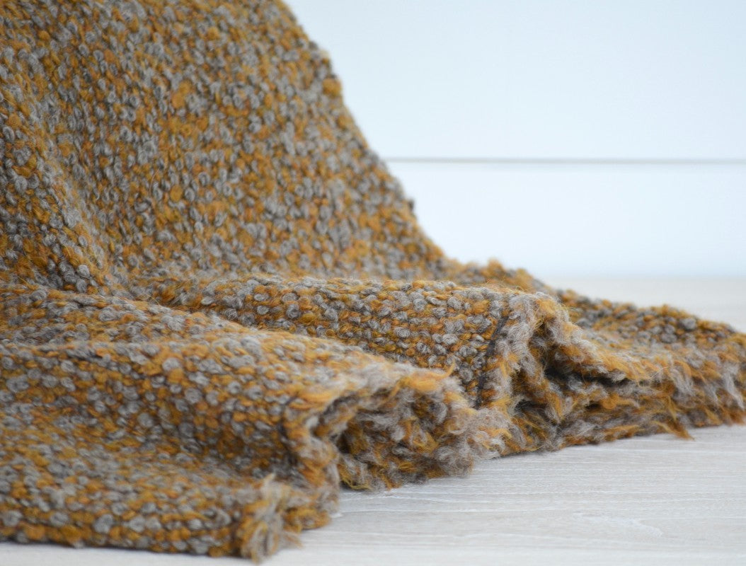 kahlo mustard mink throw