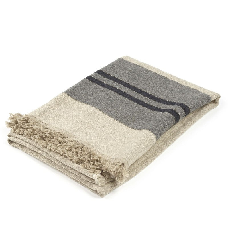 black house stripe throw in charcoal