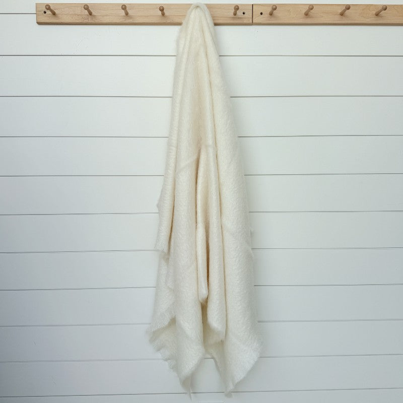 mohair ivory throw
