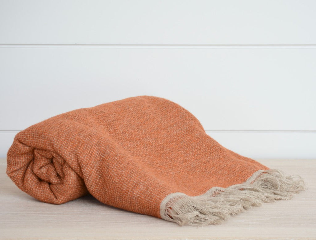 allen orange throw