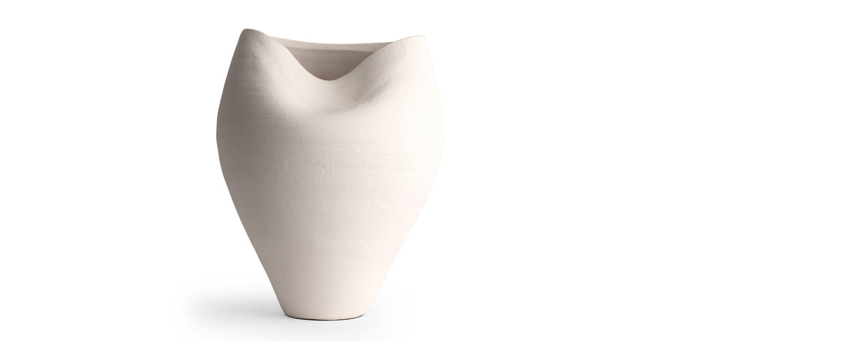ceramic wavy vase, tall