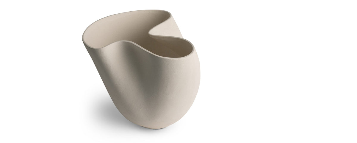 ceramic wavy vase, wide
