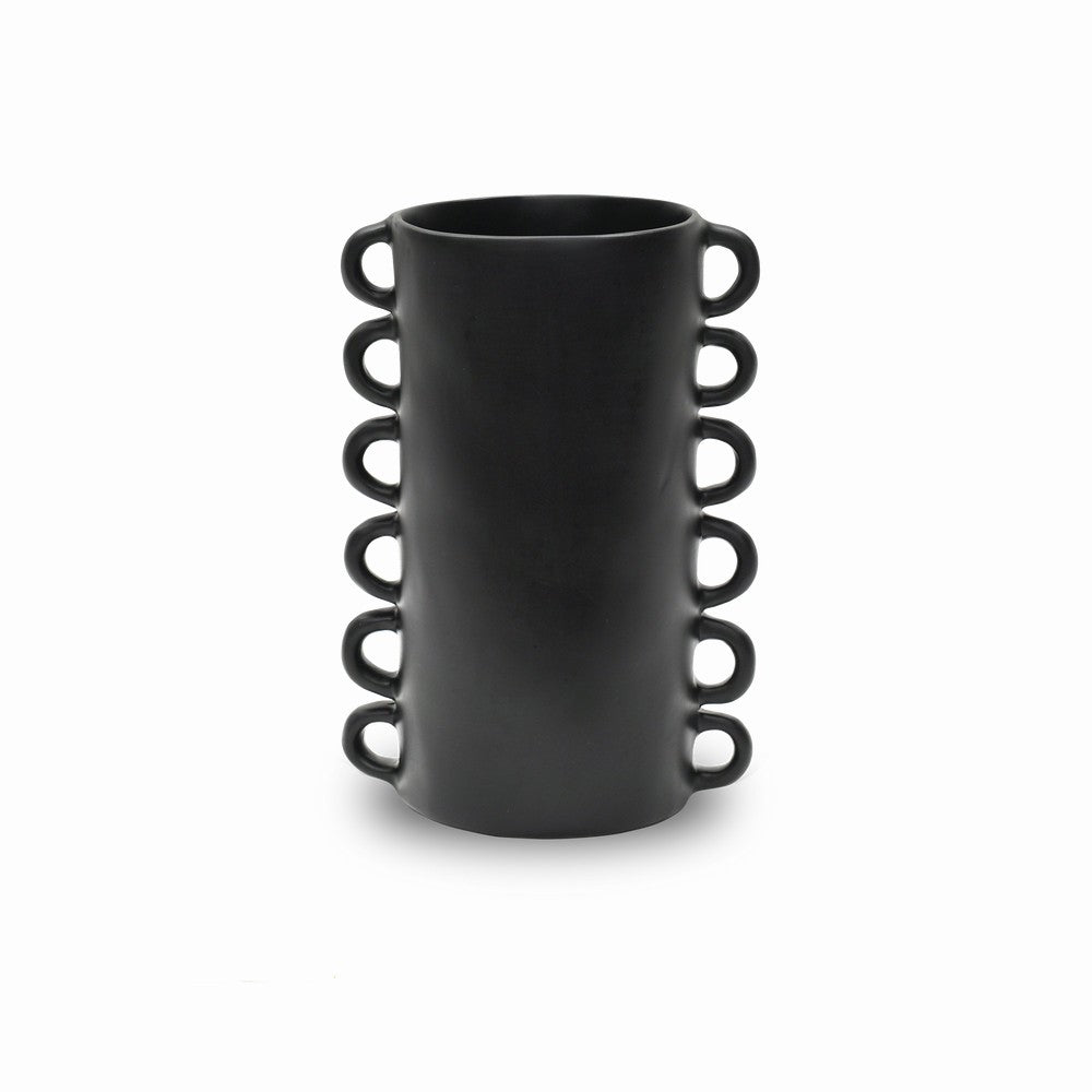 resin loopy vase large, black