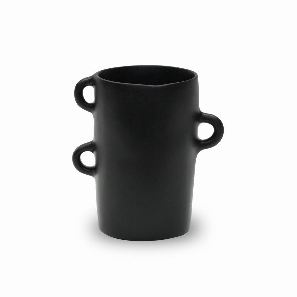 resin loopy vase medium, black