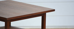 vintage pair of midcentury walnut end tables