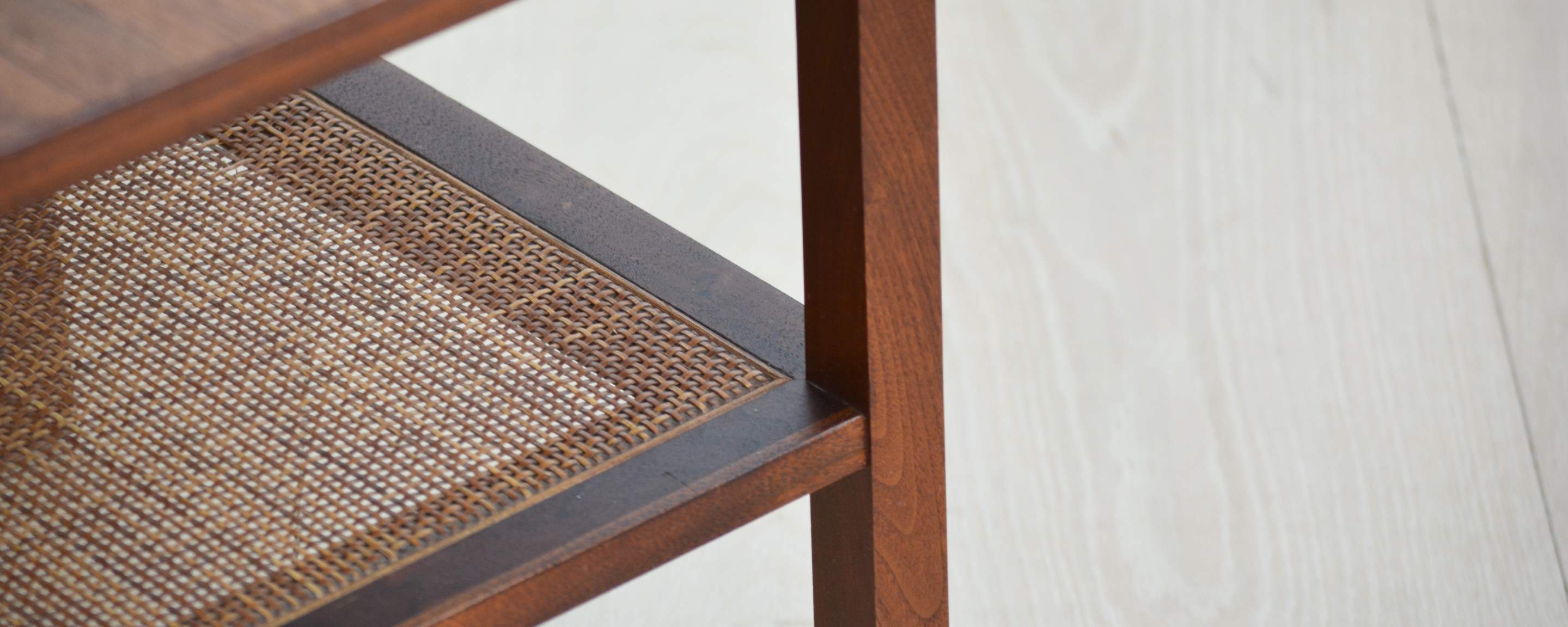 vintage pair of midcentury walnut end tables