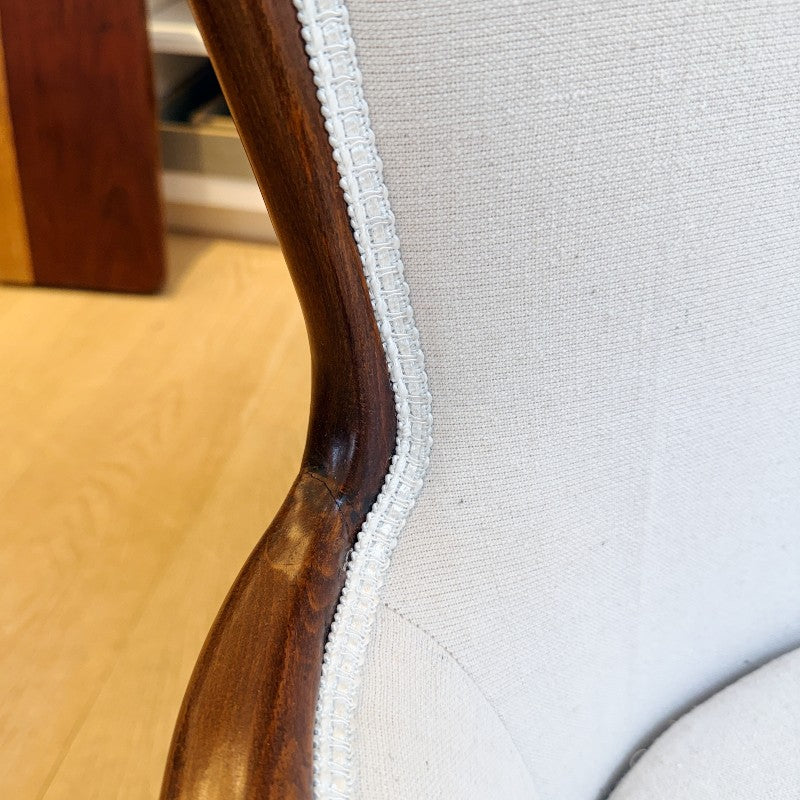 vintage pair of swedish armchairs with walnut frame